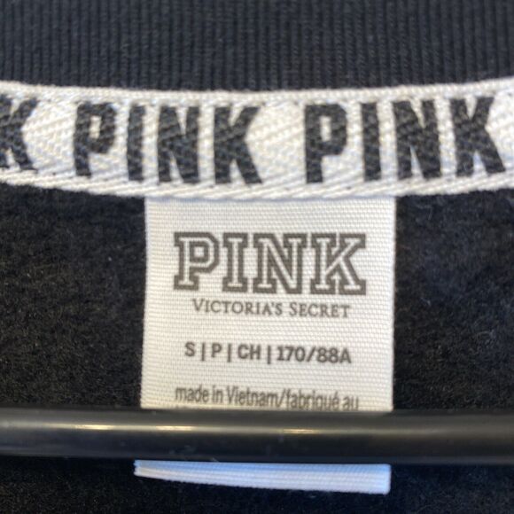 Pink Victoria’s Secret Pullover Sweater Black And Red Laced Neck Small - Picture 3 of 4